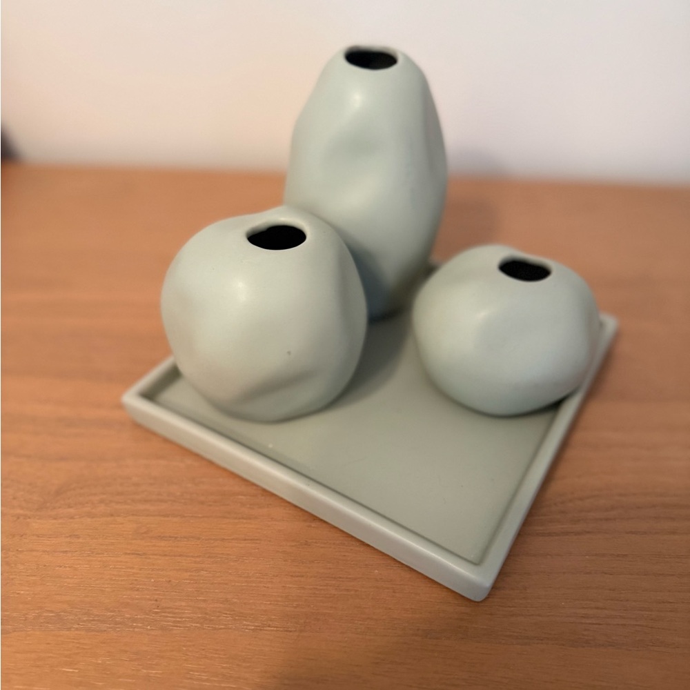 ❌Sold❌ Minimalist Ceramic Bud Vase Trio in Soft Sage